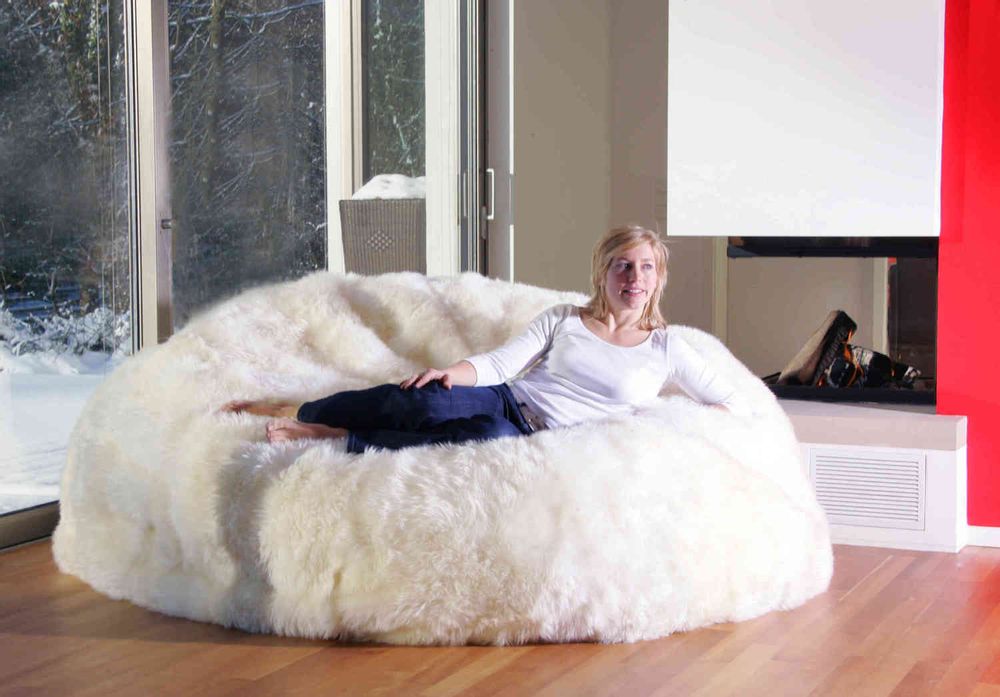 Pièces uniques - Pouf en peau de mouton - FIBRE BY AUSKIN