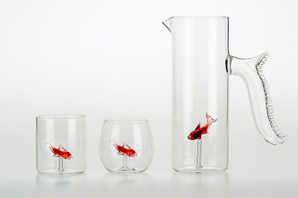 Carafes - Little Fish Jug and Glasses - CASARIALTO MILANO