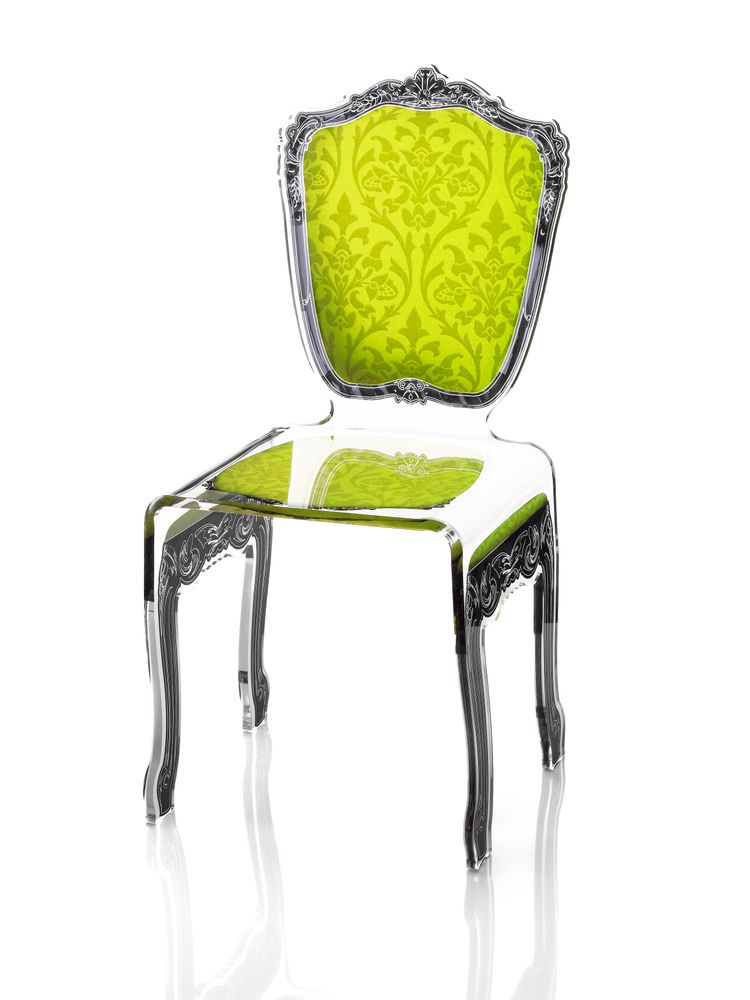 Chairs - GREEN BAROQUE CHAIR - ACRILA