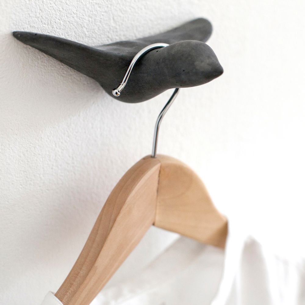Wall ensembles - Wall hooks concrete black - 3 pieces - THOMAS POGANITSCH DESIGN