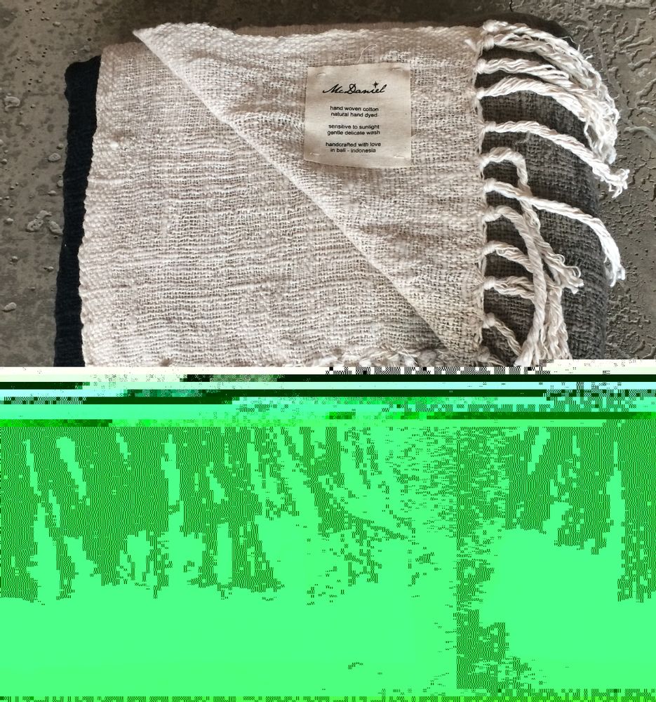 Throw blankets - Hand woven cotton throw / blanket dip dye black - ATELIER MCDANIEL