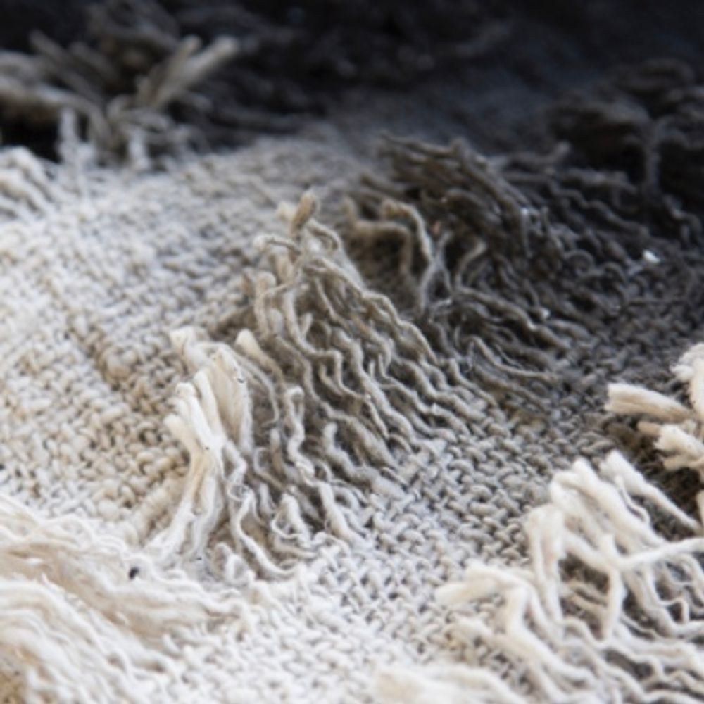 Throw blankets - Hand woven cotton throw / blanket dip dye black - ATELIER MCDANIEL