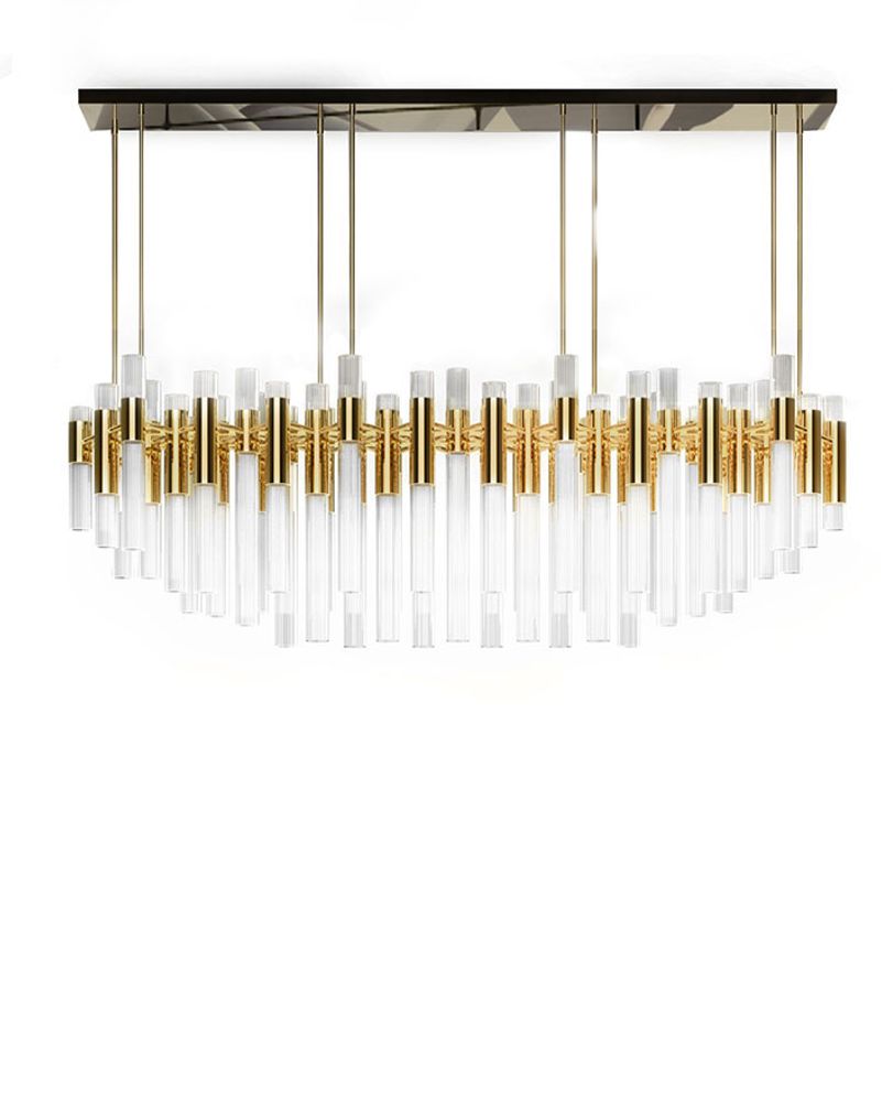 Ceiling lights - WATERFALL RECTANGULAR SUSPENSION - LUXXU