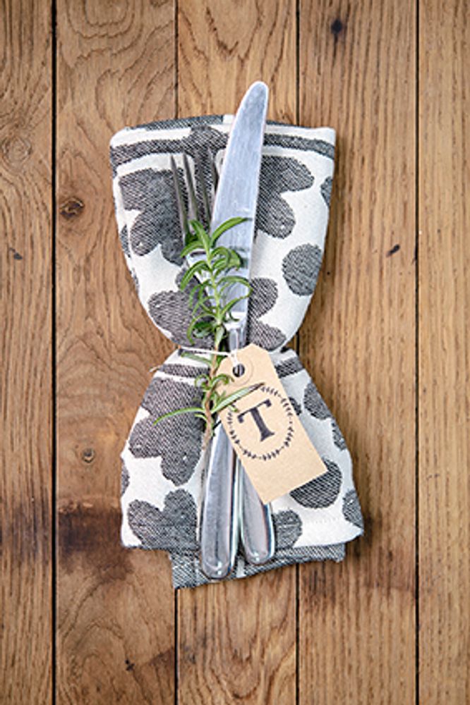 Serviettes - Bloom Napkin in Black - TORI MURPHY