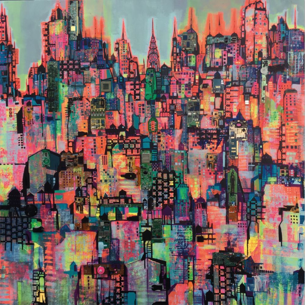 Tableaux - SOPHIE JOURDAN - NEW YORK FLUO - CM CREATION-CM COLLECTION-CM PREMIUM