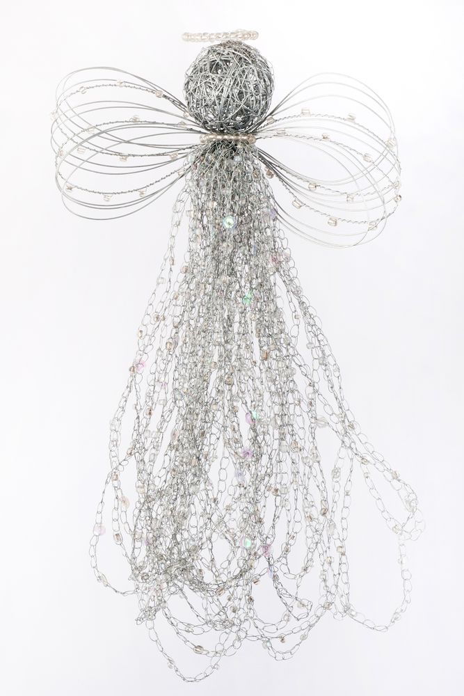 Christmas garlands and baubles - HAND CROCHETED WIRE ANGELS - MAHATSARA