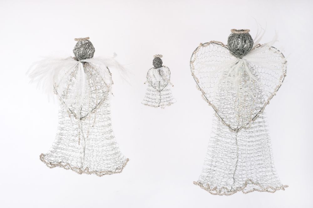 Christmas garlands and baubles - HAND CROCHETED WIRE ANGELS - MAHATSARA
