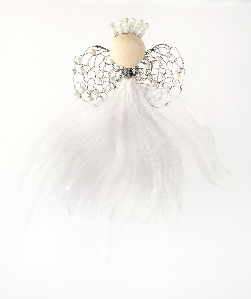 Christmas garlands and baubles - HAND CROCHETED WIRE ANGELS - MAHATSARA