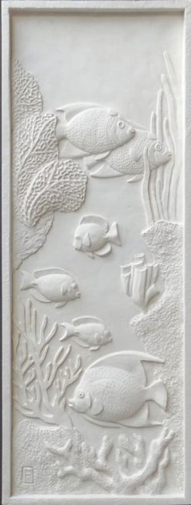Autres décorations murales - Sculpture murale banc de poisson / poissons exotiques - FREDERIQUE WHITTLE