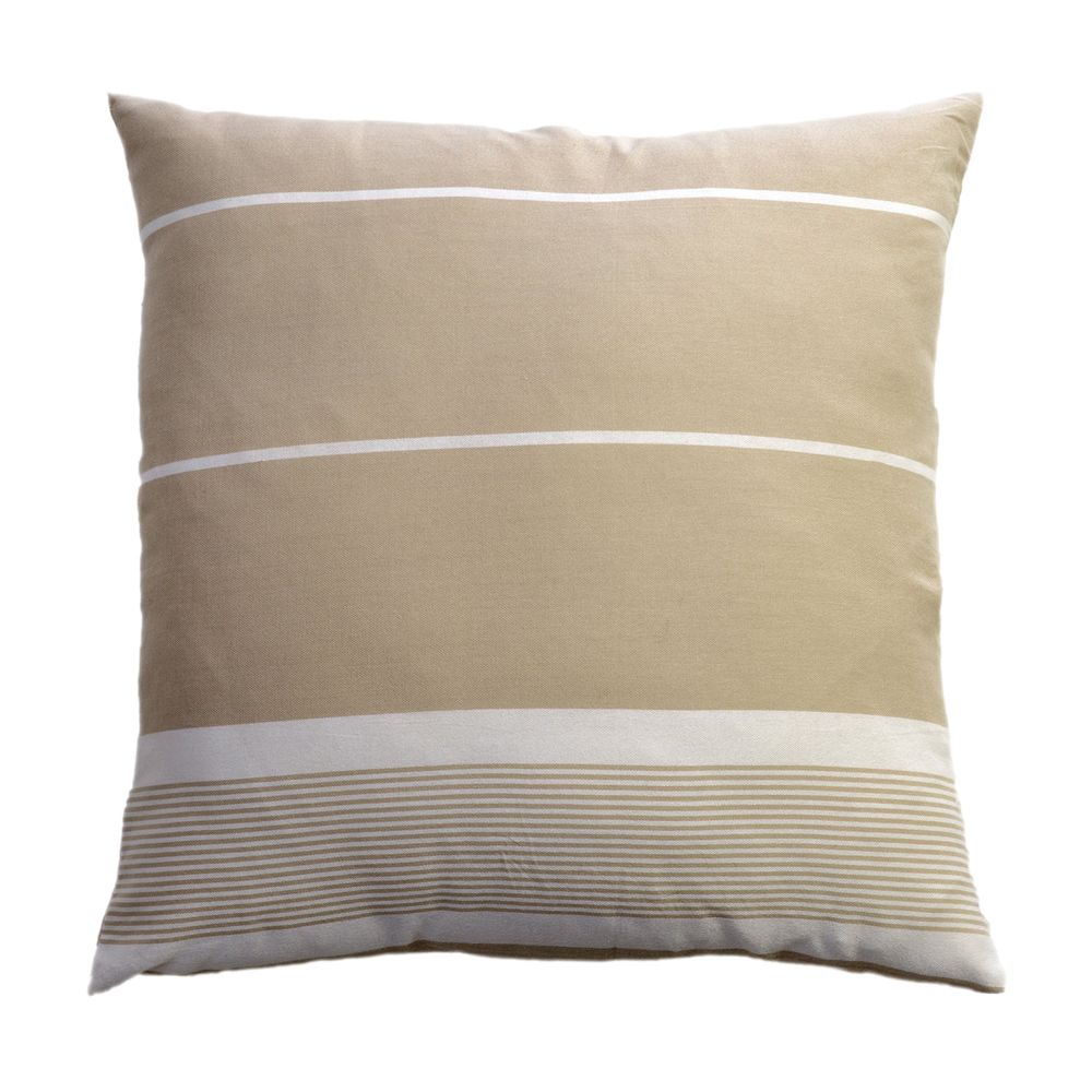 Coussins textile - Coussins carrés 40 x 40 cm et 60 x 60 cm rayé beige et blanc - CB3 - FOUTA FUTEE