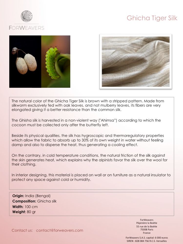 Fabrics - Ghicha Tiger Silk - FORWEAVERS