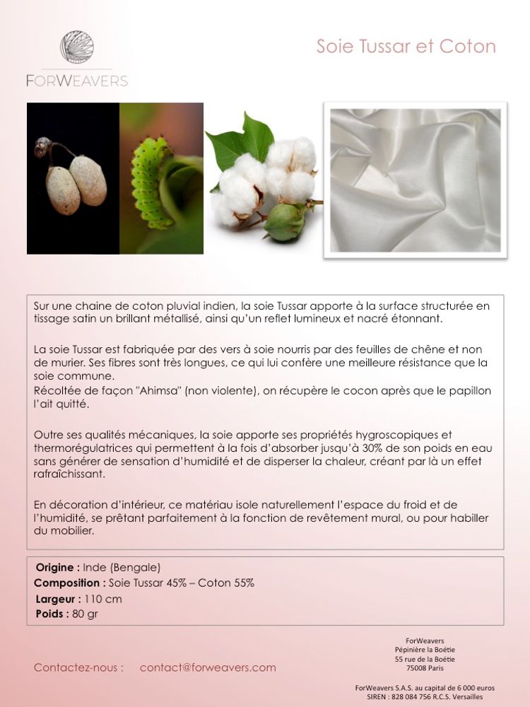 Fabrics - Tussar Silk and Cotton - FORWEAVERS