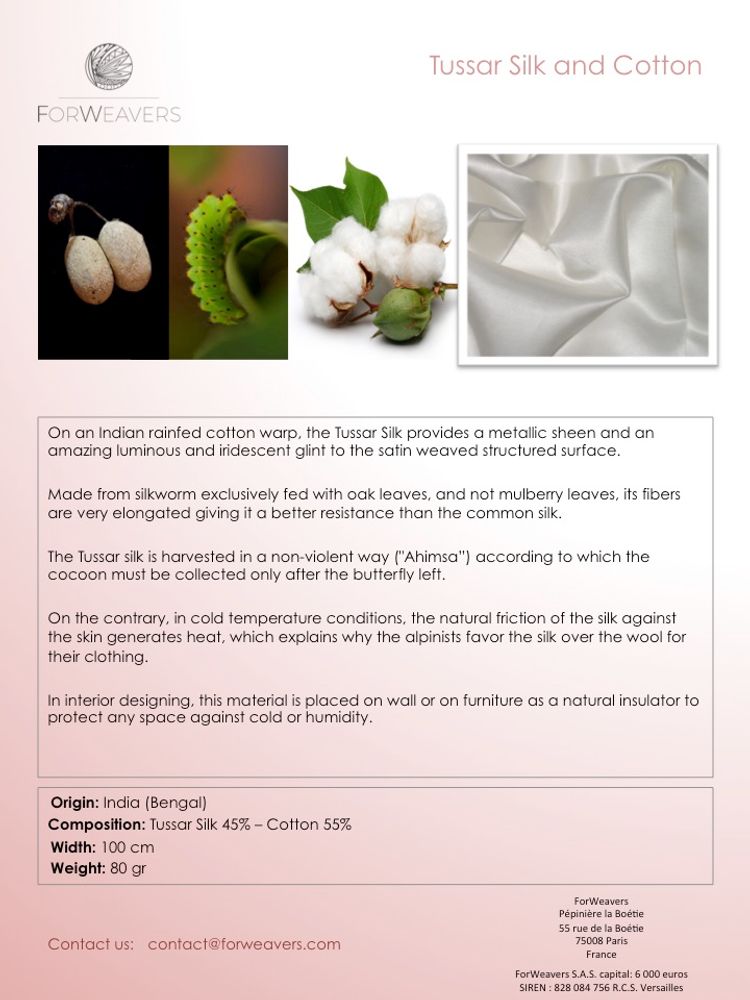 Fabrics - Tussar Silk and Cotton - FORWEAVERS