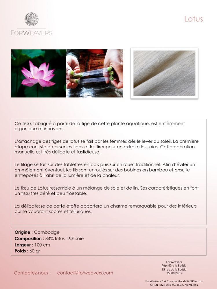 Fabrics - Lotus - FORWEAVERS