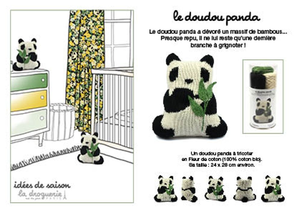Soft toy - The Panda comforter - LA DROGUERIE IDÉES DE SAISON