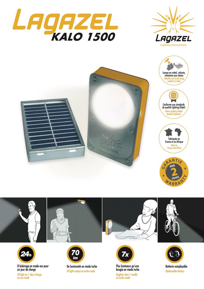 Lampes sans fil - LAMPE SOLAIRE DE POCHE LAGAZEL - CJ FRANCE