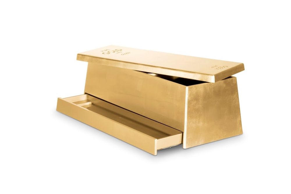 Boîtes de rangement - Gold Toy Box - COVET HOUSE