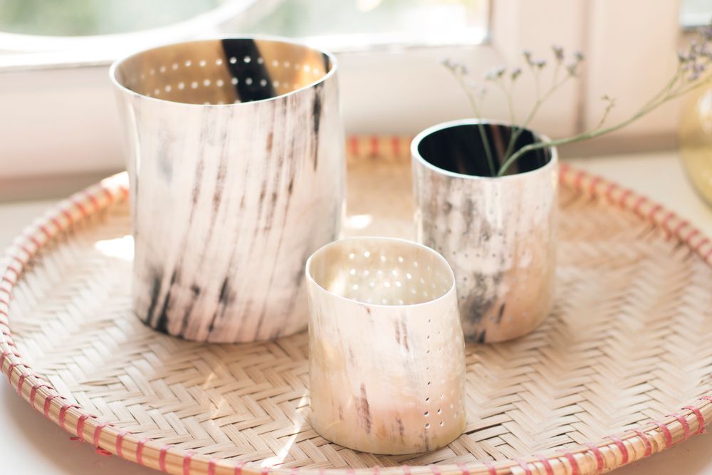 Bougeoirs et photophores  - Photophore en corne - L INDOCHINEUR X RIVÊT