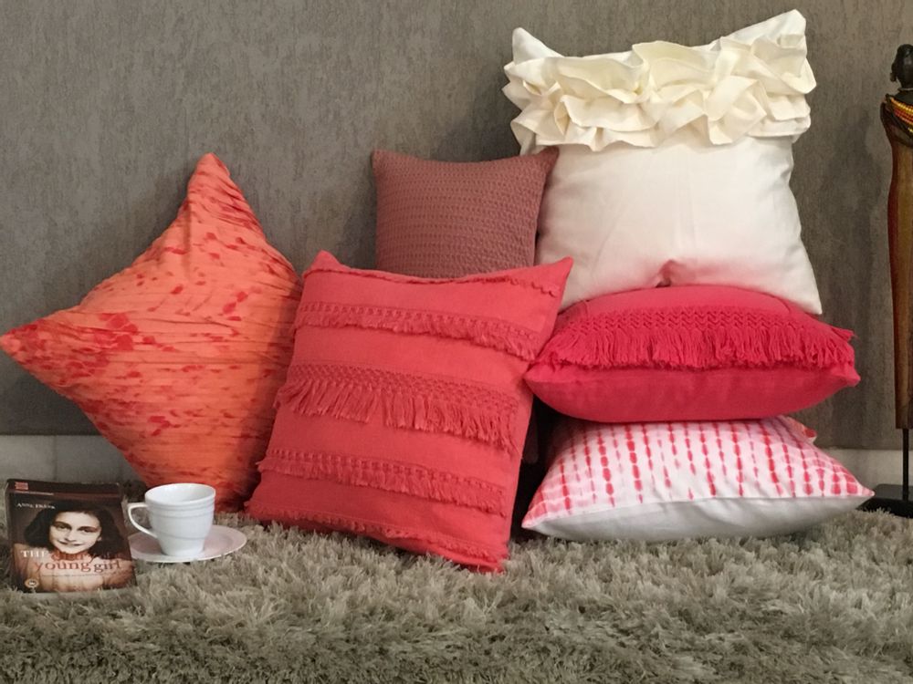 Fabric cushions - Fringed Floret Cushion Cover - THE INDIAN PICK