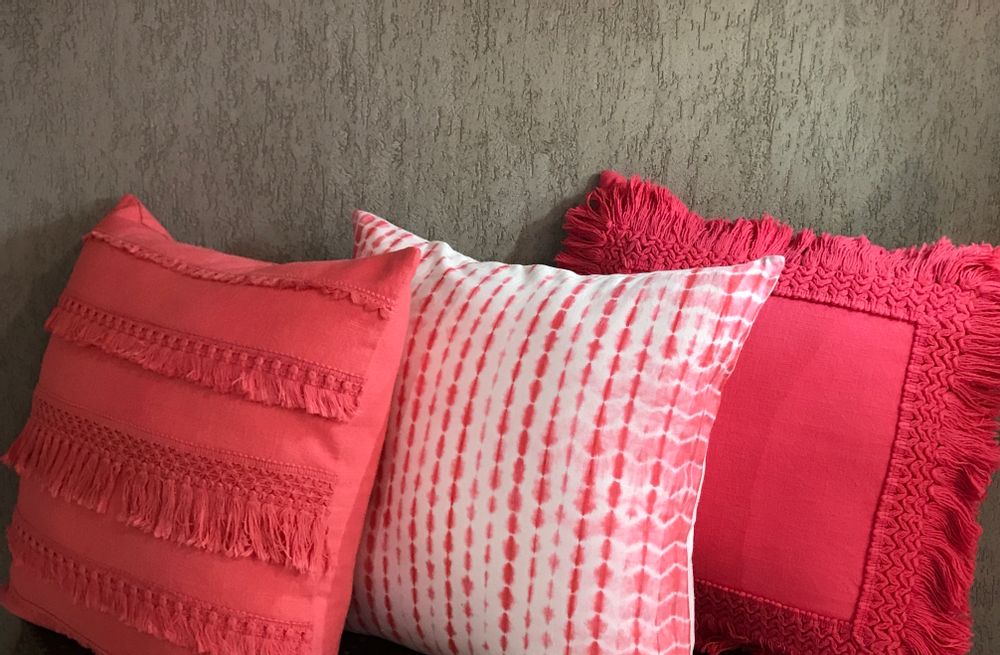 Fabric cushions - Fringed Floret Cushion Cover - THE INDIAN PICK