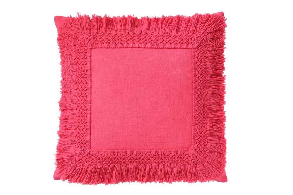 Fabric cushions - Fringed Floret Cushion Cover - THE INDIAN PICK