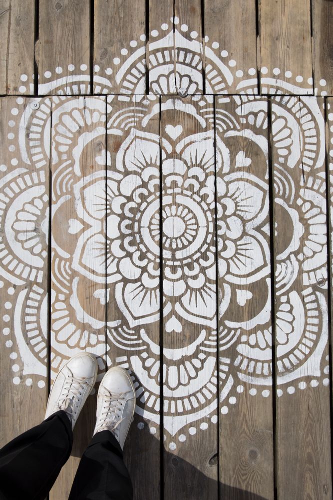 Autres décorations murales - Mandala Yoga stencil - IBIZA STENCILS