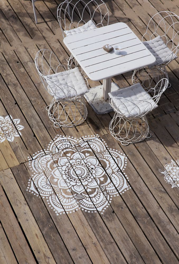 Autres décorations murales - Mandala Yoga stencil - IBIZA STENCILS