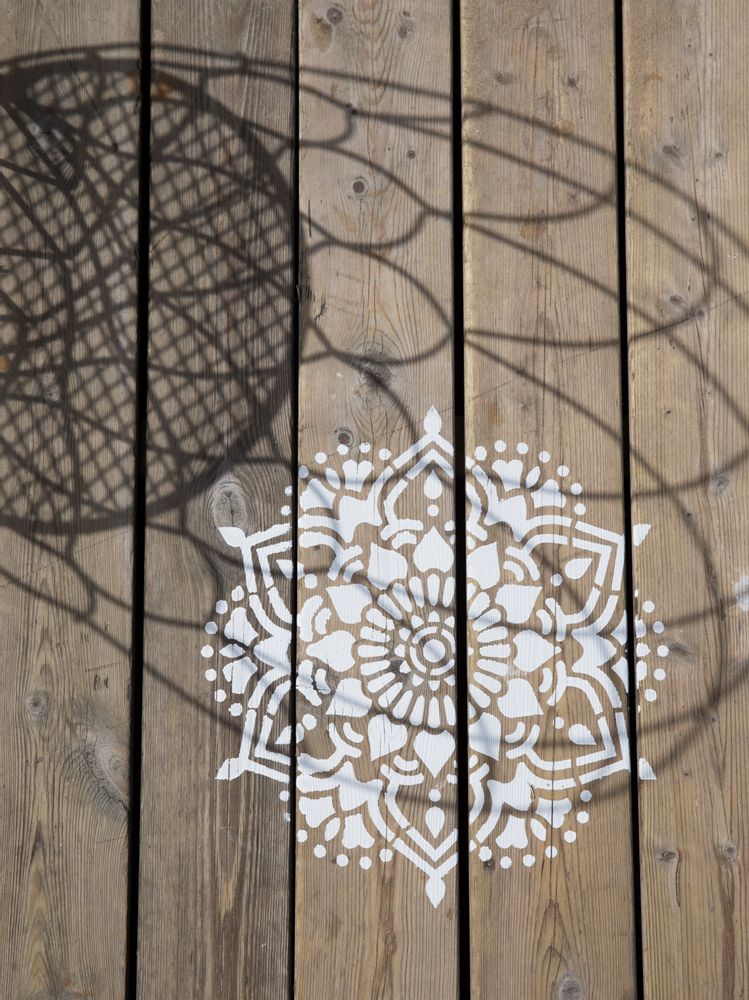 Autres décorations murales - Mandala Yoga stencil - IBIZA STENCILS