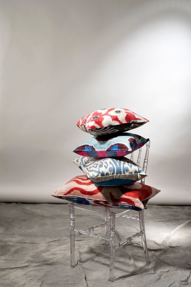Coussins - COUSSIN IKAT (velour/soie COTON) - NADIA DAFRI PARIS