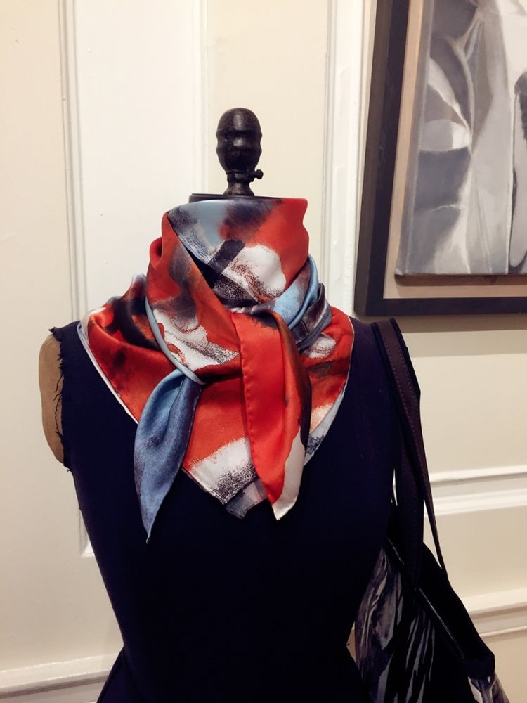 Foulards et écharpes - Foulard 100% Soie/JE Artist Abstract Colour Silk Scarf - JOURNEY TO THE EAST ART GALLERY