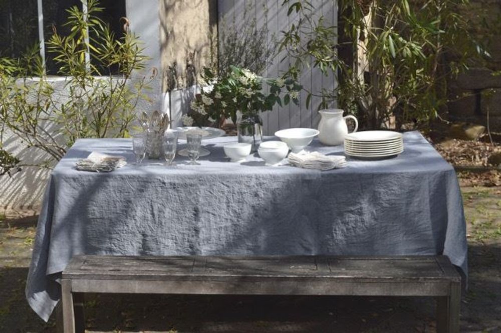 Linge de table textile - NAPPE LIN LAVÉ MADE IN FRANCE  - LA DRAPERIE FRANÇAISE