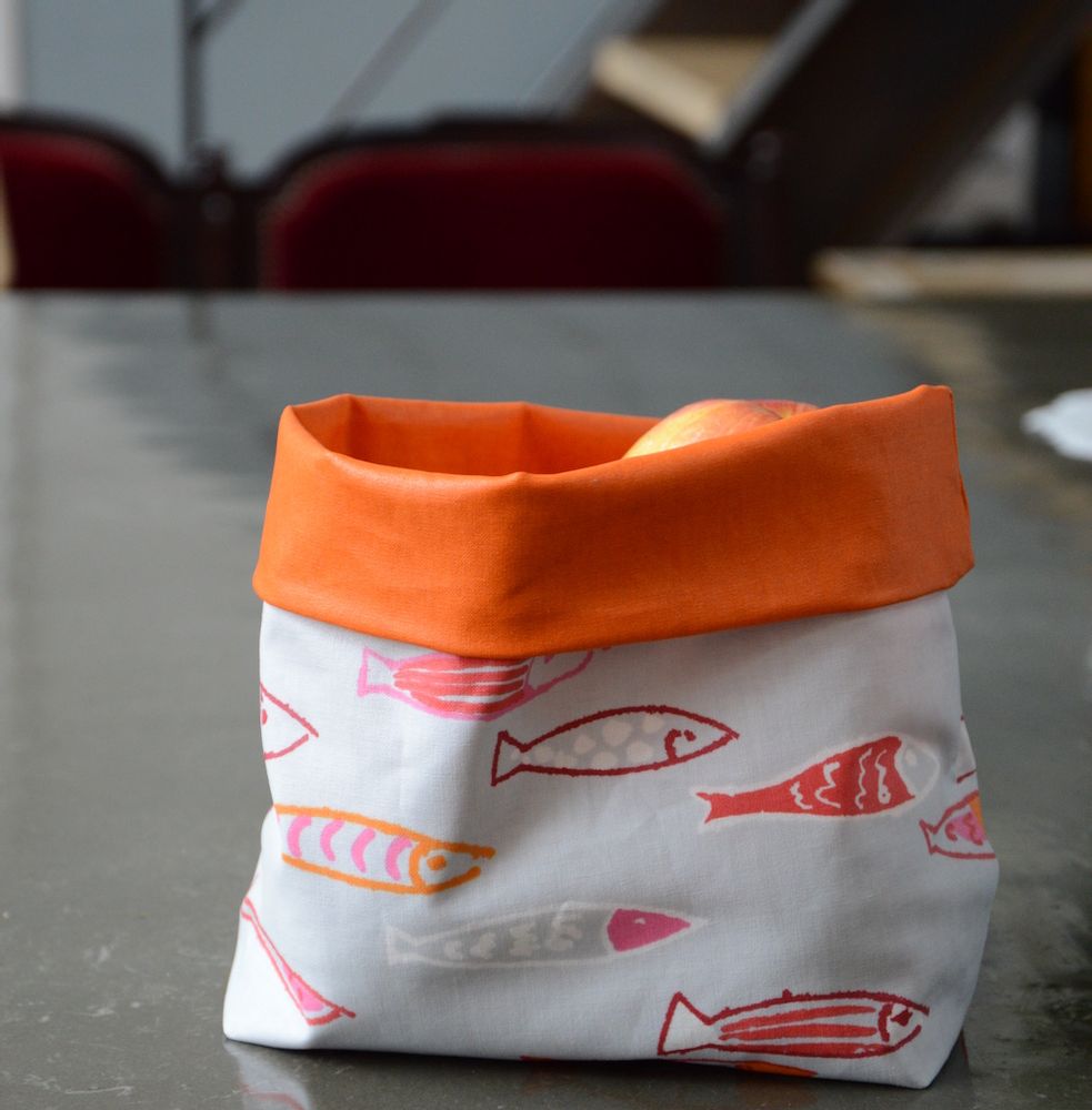 Homewear textile - Vide-Poche en coton enduit - FLEUR DE SOLEIL