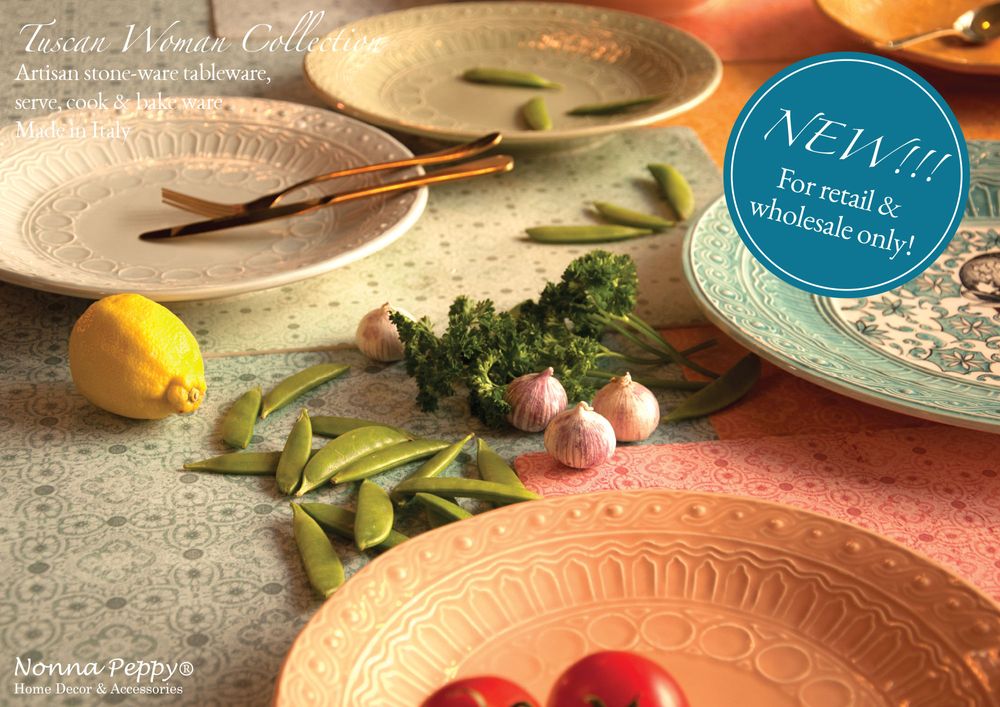 Everyday plates - Tuscan Woman stoneware collection - NONNA PEPPY