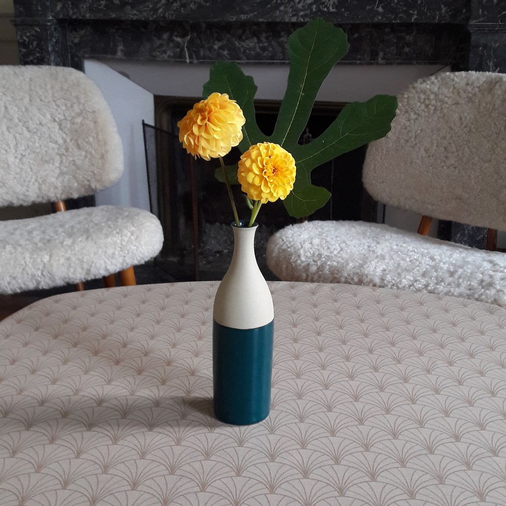 Table linen - Wipeable coated cotton Papyrus nacre - FLEUR DE SOLEIL