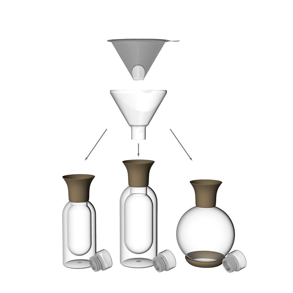 Objets design - "minuit-une" système durable d'extraction douce du café - SILODESIGN