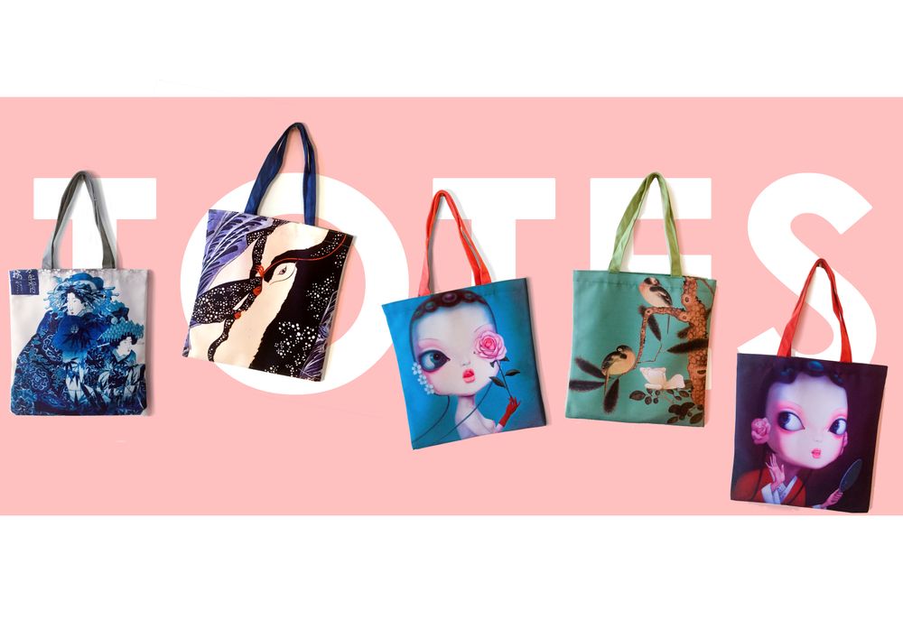 Bags and totes - Canvas Tote Bag/Sac Fourre-tout - JOURNEY TO THE EAST ART GALLERY