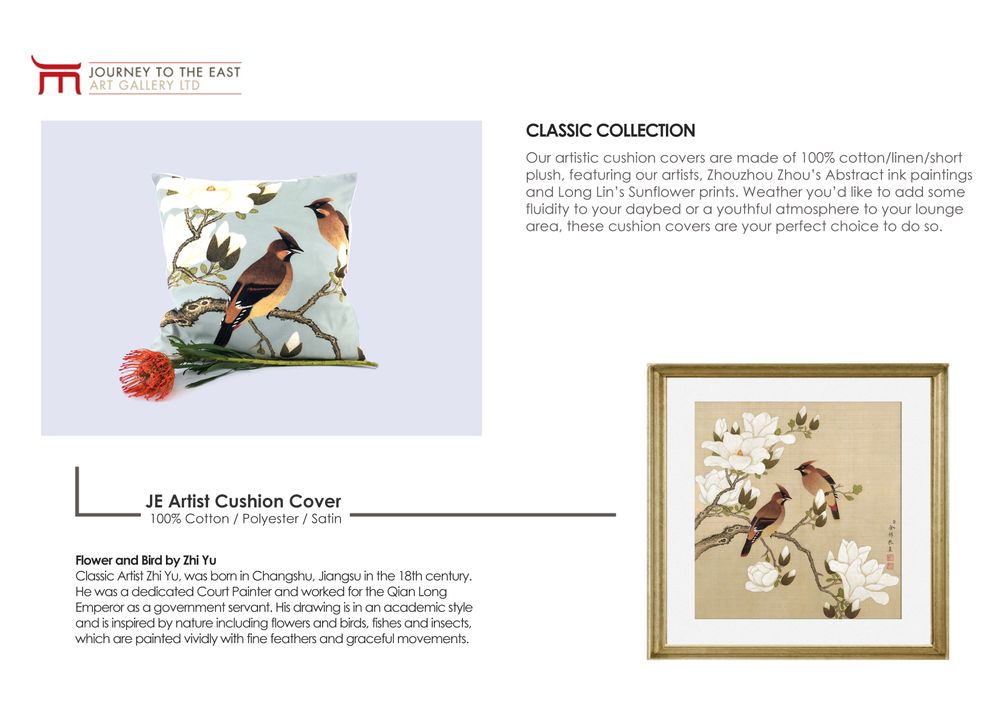 Coussins textile - JE Artist Cushion Cover / Coussin 100% Cotton - JOURNEY TO THE EAST ART GALLERY