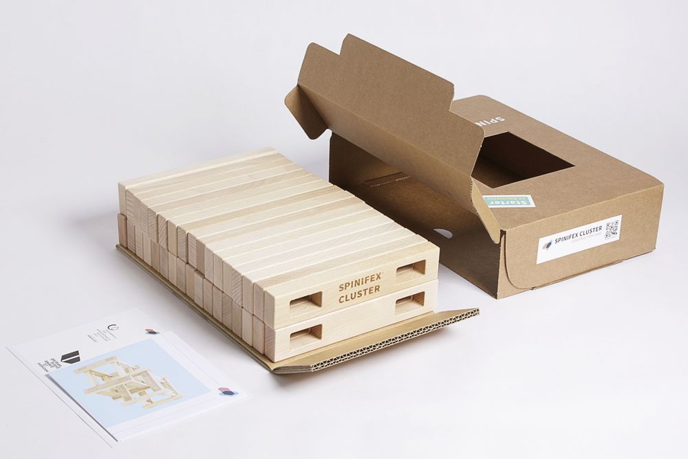Jouets enfants - 34 Blocs de construction en bois Packs de départ - SPINIFEX CLUSTER
