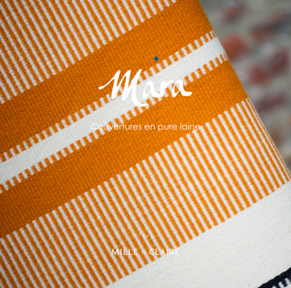 Tissus pour extérieurs - MARA - Couvertures pure laine tissée main - MILLE ET CLAIRE