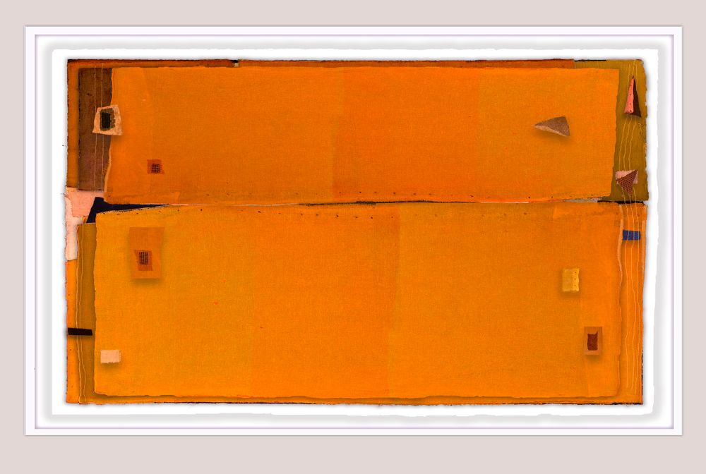 Tableaux - Collage orange edition limitee JJ Beaume - BEAUME COLLECTION