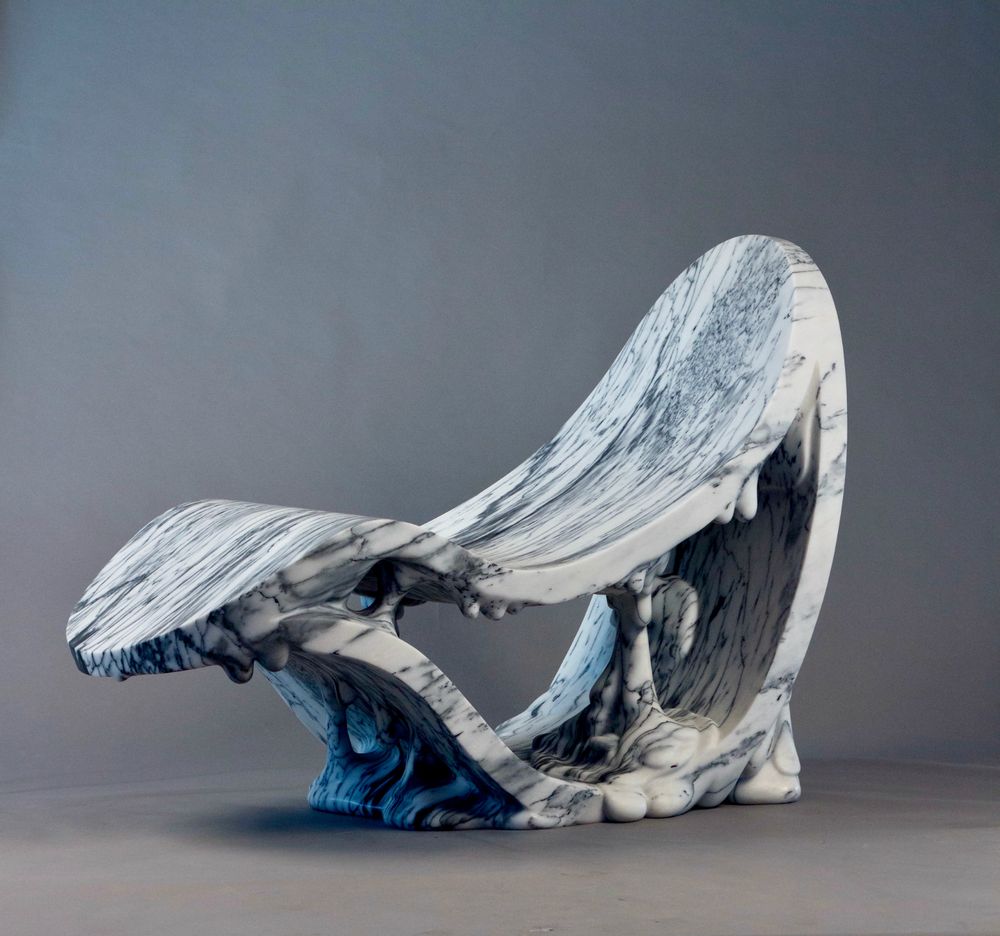 Unique pieces - Lounge chair Lay Down Melting Collection - MANTA HANDMADE STONE DESIGN
