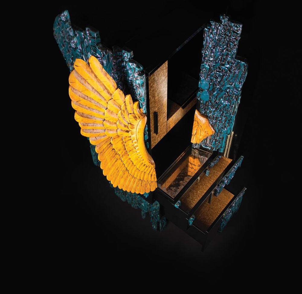 Storage boxes - Cognac bar - MANS WING - EGLI DESIGN