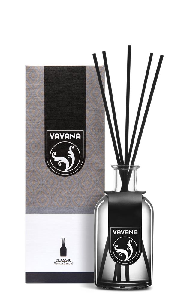 Scent diffusers - Vanilla Sandal Stick Diffuser & Scented Candle - VAVANA PREMIUM HOME FRAGRANCES