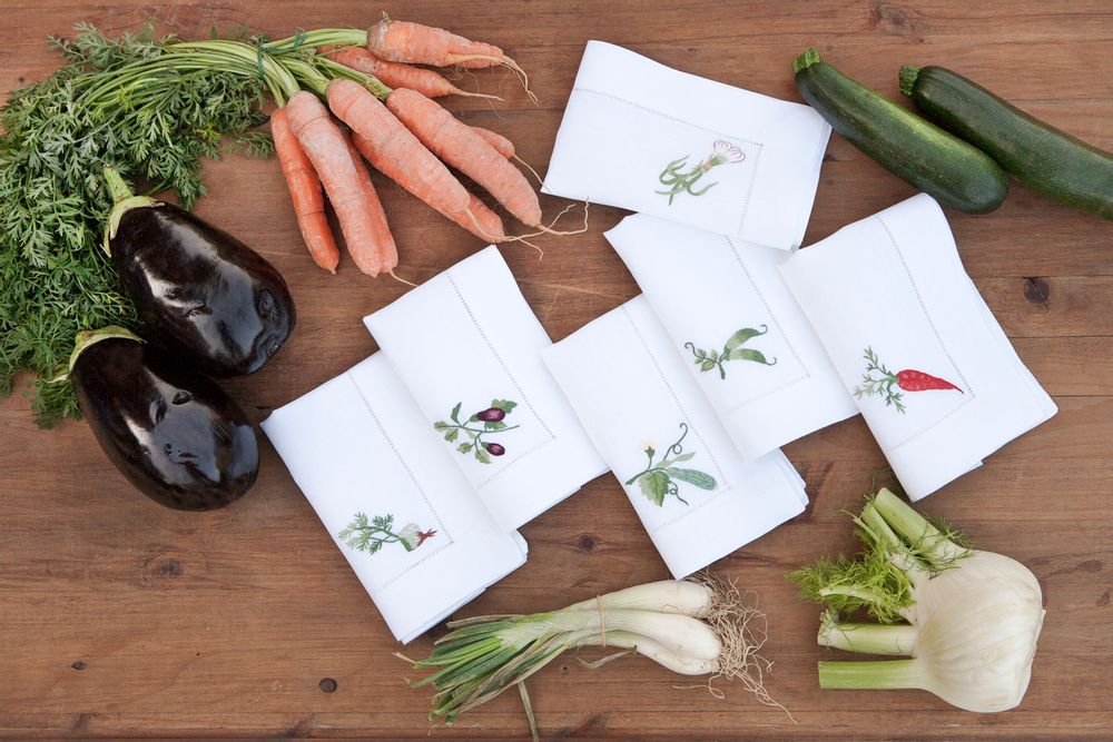 Serviettes - Ortaggi. Set de 6 serviettes. - NAPKING  BY BELLAVIA