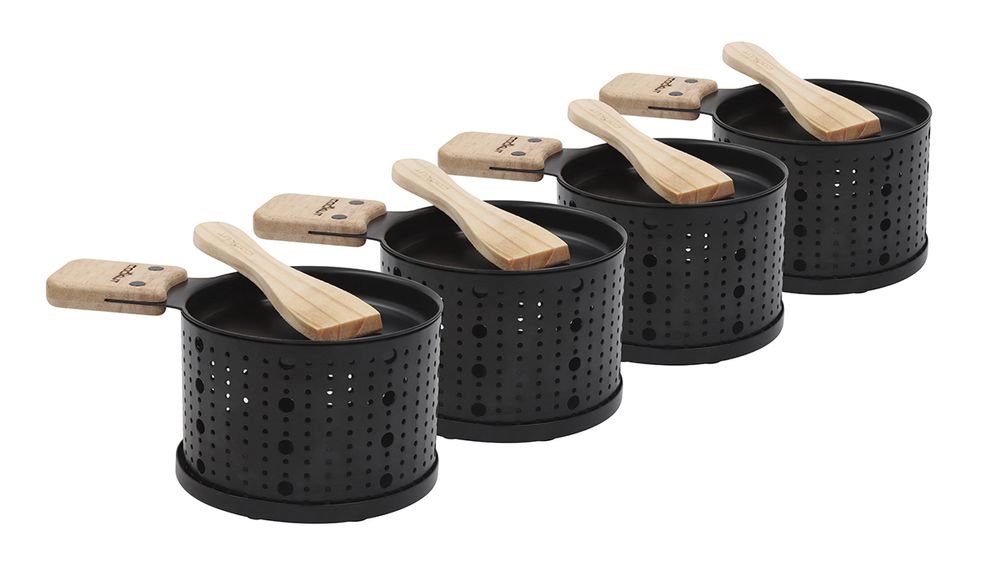 Saucepans - RACLETTE HEATED BY CANDLE, 4 INDIVIDUAL SETS - COOKUT
