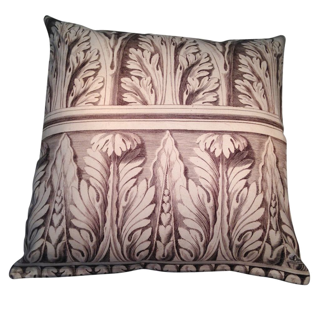 Coussins textile - Coussin carré en microfibre velours Ornementation végétale. - OLDREGIME