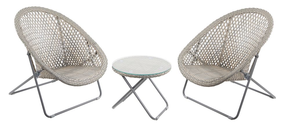 Chaises de jardin - Faux Rattan Folding Lounger Set - TOBS