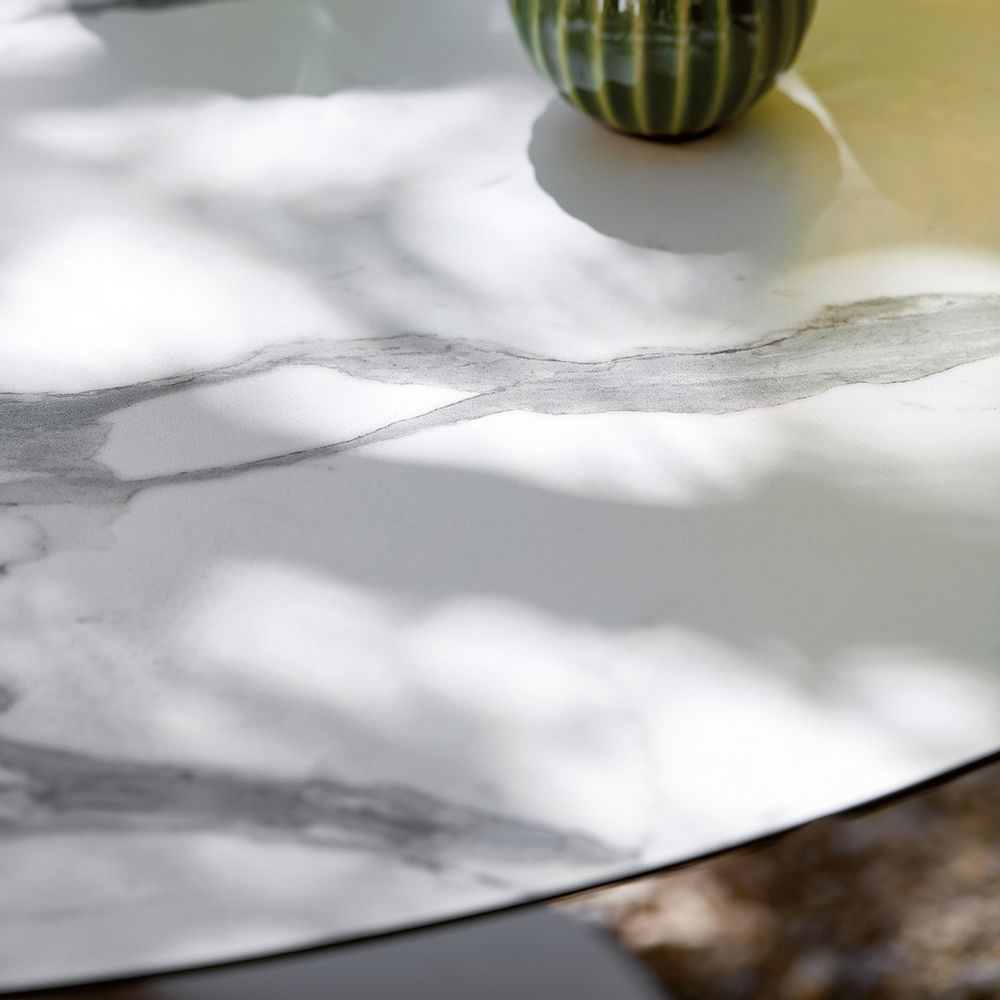 Dining Tables - Dining table KOROL diam.120 cm glass top - SIFAS