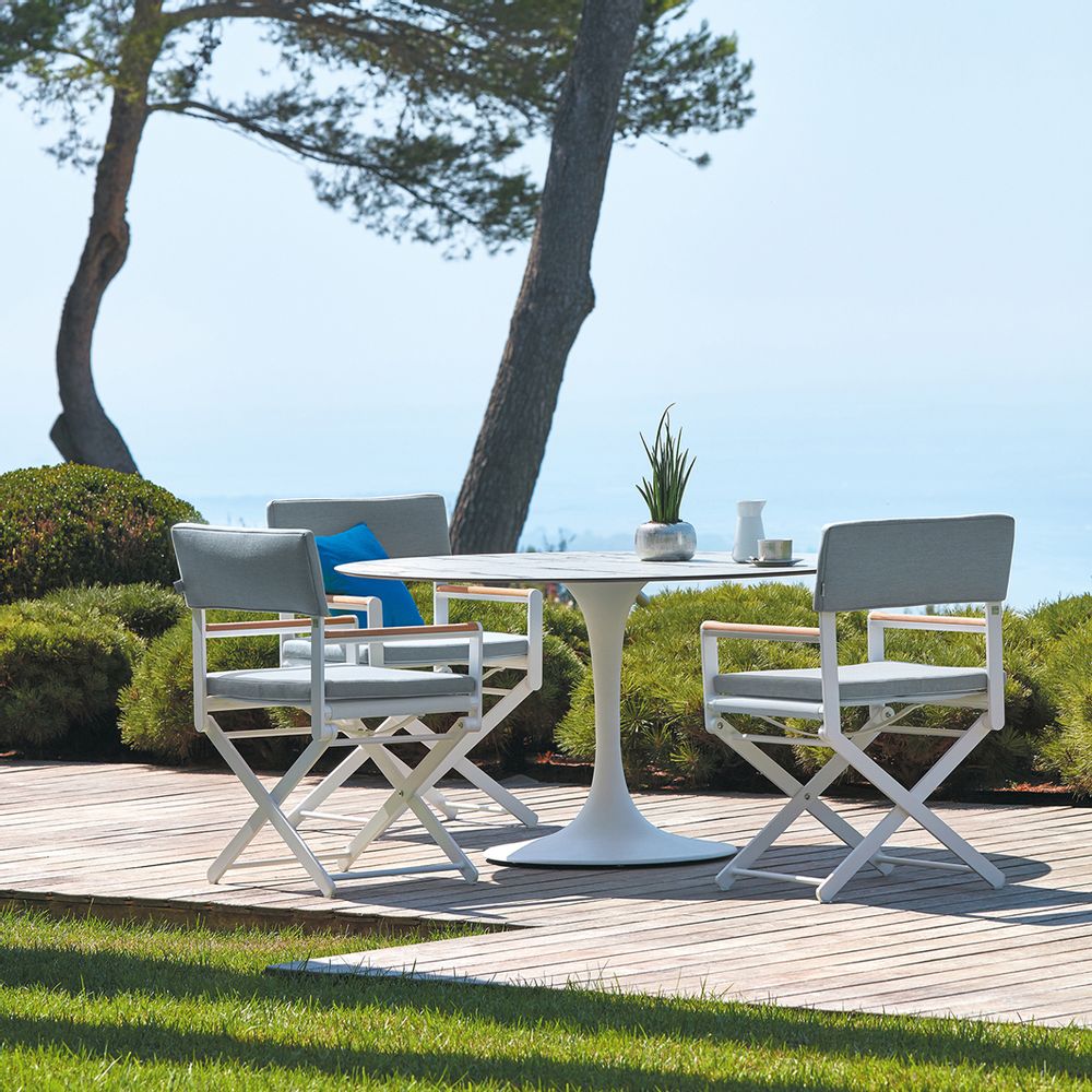 Dining Tables - Dining table KOROL diam.120 cm glass top - SIFAS