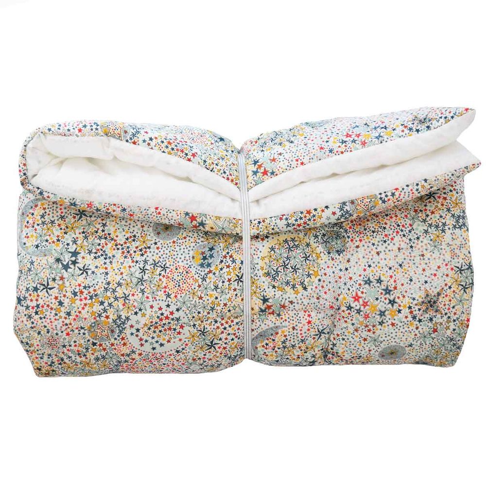 Jeux enfants - Tapis d'éveil haut de gamme en Liberty étoiles multicolores - LUCIOLE ET CIE